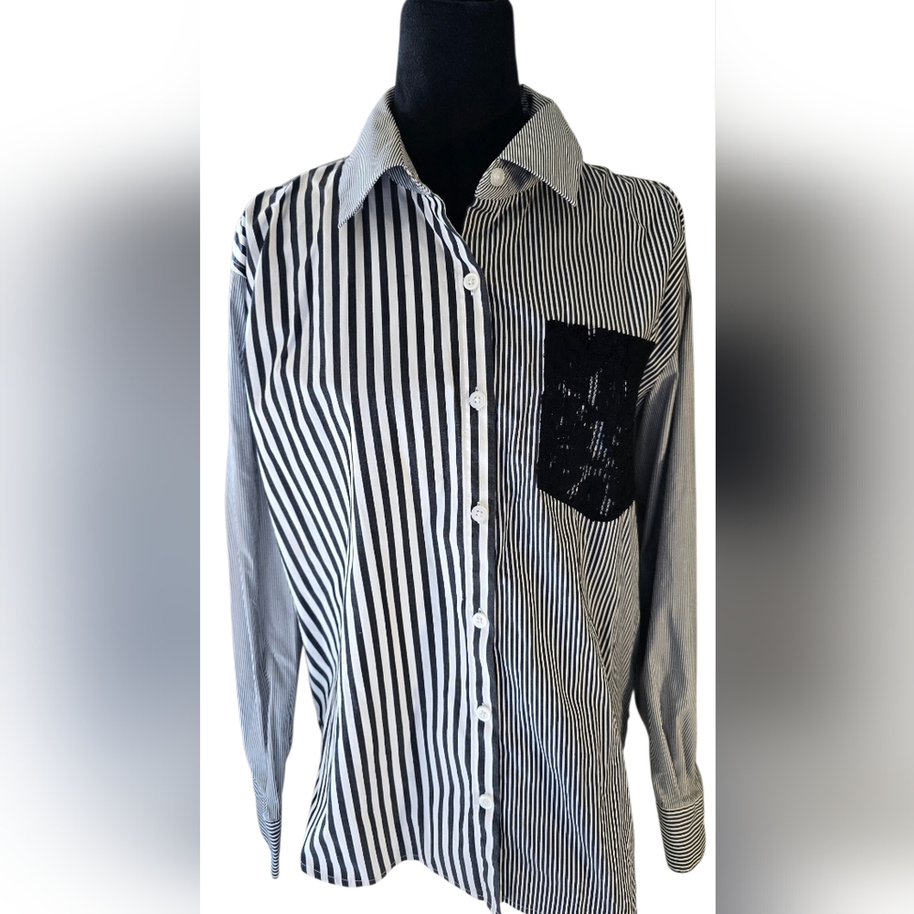 DKNY Button Down Blouse Medium